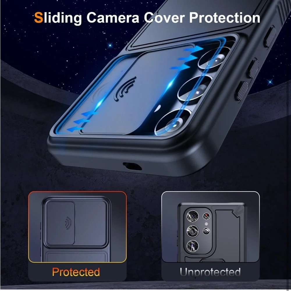 NEW 3 in 1 Magnetic for Samsung Galaxy S24 Plus Case with Slide Camera Cover